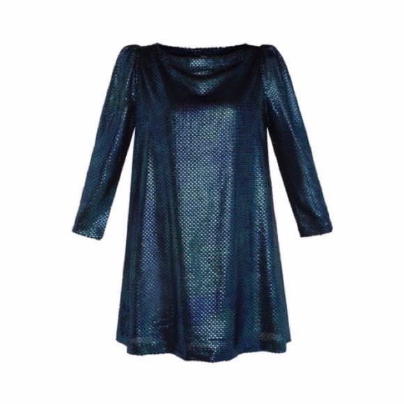 Free People Blue Metallic Diamonds Are Forever Dress XS Prom Mermaid - Picture 4 of 10